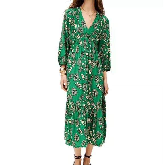 ba&sh Dresses & Skirts - ba&sh Green Floral Long Sleeve Dress size L